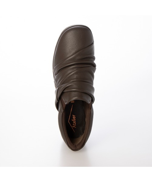 Atelier（アトリエ）の「【3E】【防滑底】ドレープデザインスリッポンシューズ（スリッポン・レディース・ダークブラウン/ブラック・22cm/22.5cm/23cm/23.5cm/24cm/24.5cm）」の6枚目の写真