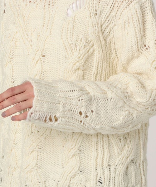 ACNE（アクネ）の「Acne Studios ケーブルニット（ニット/セーター・レディース・ライトベージュ・XS）」の4枚目の写真