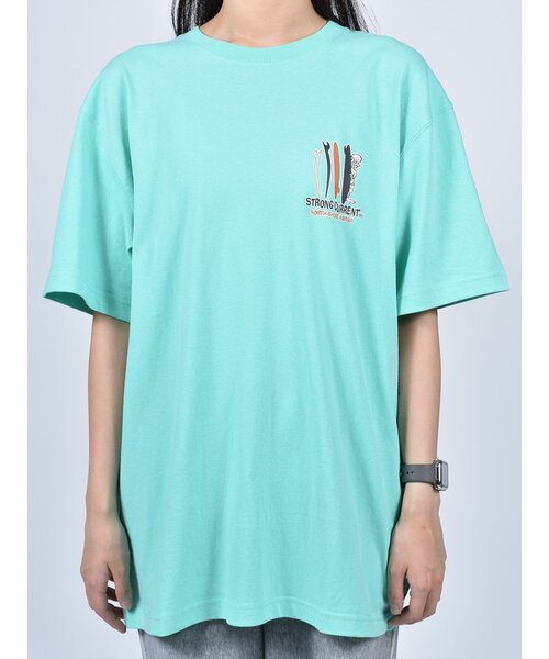 STRONG CURRENT（ストロングカレント）の「【STRONG CURRENT】サーファーバックプリントショートスリーブTEE 半袖T（Tシャツ/カットソー・メンズ・ブラック/ホワイト/グリーン・2/3/4）」の3枚目の写真