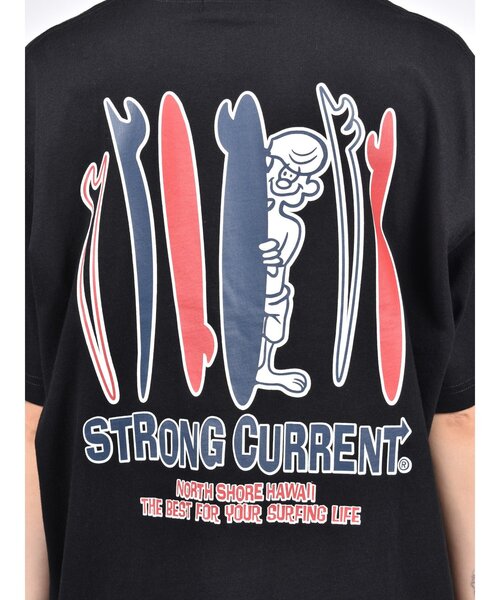 STRONG CURRENT（ストロングカレント）の「【STRONG CURRENT】サーファーバックプリントショートスリーブTEE 半袖T（Tシャツ/カットソー・メンズ・ブラック/ホワイト/グリーン・2/3/4）」の9枚目の写真