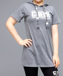 サイドスリット半袖フーディTEEワンピース