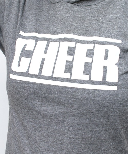CHEER(チアー)の「サイドスリット半袖フーディTEEワンピース(ワンピース・レディース・グレー・S/M/L)」の5枚目の写真