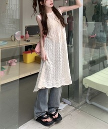 SHEPP（シープ）の「前後２Way透かし編みノースリーブワンピース（ワンピース・メンズ）」
