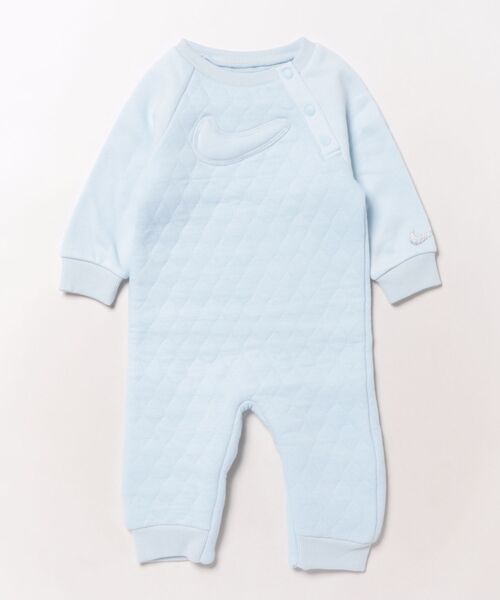 NIKE(ナイキ)の「【NIKE】NKN READYSET COVERALL / ナイキ ベビー カバーオール 対象サイズ12M-24M(ロンパース・キッズ・グレー/ブルー・24M/18M/12M)」の1枚目の写真