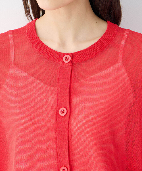 Petit Honfleur（プチオンフルール）の「クルーネックカーディガン（カーディガン/ボレロ・レディース・レッド/サックスブルー/ブラック・M/L）」の7枚目の写真