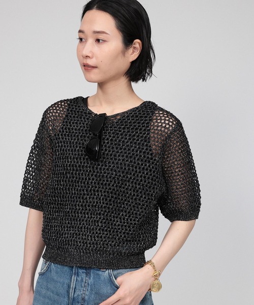 新品♥Arpege story◆前後2way メッシュニット　プルオーバー 2025年最新】アルページュストーリー メッシュニットの人気