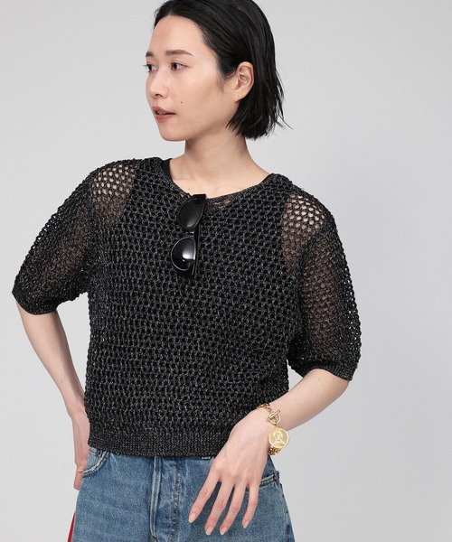 ❤︎Arpege story❤︎ 前後2way メッシュニット　プルオーバー　新品 2WAYニット(接触冷感) | ニット | Arpege story（アルページュ