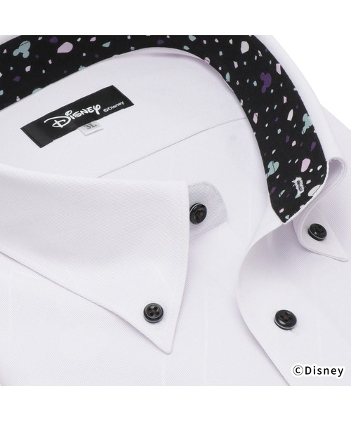 TOKYO SHIRTS（トウキョウシャツ）の「【Disney ディズニー】形態安定ノーアイロン ボタンダウン 半袖ビジネスワイシャツ（大きいサイズ）（ビジネスシャツ・メンズ・ライトグレー・首回り45cm/首回り47cm）」の2枚目の写真