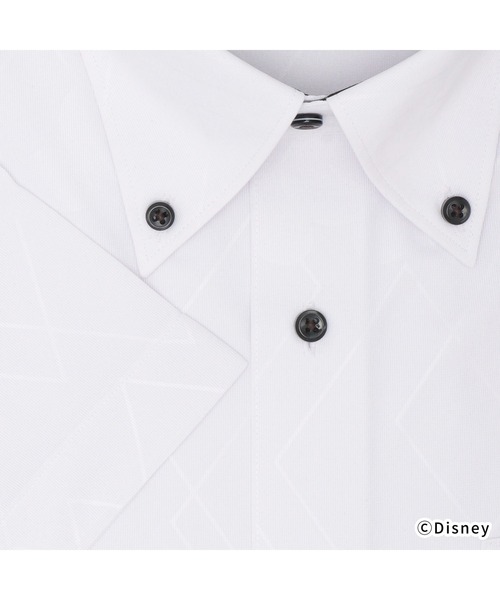 TOKYO SHIRTS（トウキョウシャツ）の「【Disney ディズニー】形態安定ノーアイロン ボタンダウン 半袖ビジネスワイシャツ（大きいサイズ）（ビジネスシャツ・メンズ・ライトグレー・首回り45cm/首回り47cm）」の3枚目の写真