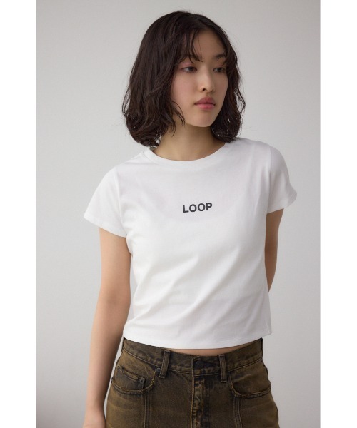 AZUL by moussy(アズールバイマウジー)の「グリッタープリントTシャツ(Tシャツ/カットソー・レディース・ブラック/ホワイト/ピンク・FREE)」の5枚目の写真