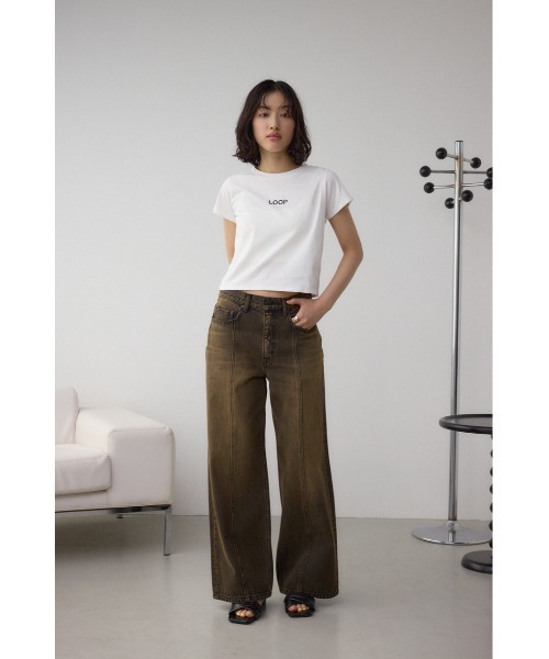 AZUL by moussy(アズールバイマウジー)の「グリッタープリントTシャツ(Tシャツ/カットソー・レディース・ブラック/ホワイト/ピンク・FREE)」の6枚目の写真