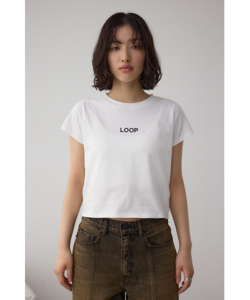 AZUL by moussy(アズールバイマウジー)の「グリッタープリントTシャツ(Tシャツ/カットソー・レディース・ブラック/ホワイト/ピンク・FREE)」の7枚目の写真