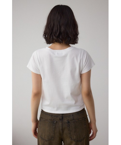 AZUL by moussy(アズールバイマウジー)の「グリッタープリントTシャツ(Tシャツ/カットソー・レディース・ブラック/ホワイト/ピンク・FREE)」の9枚目の写真