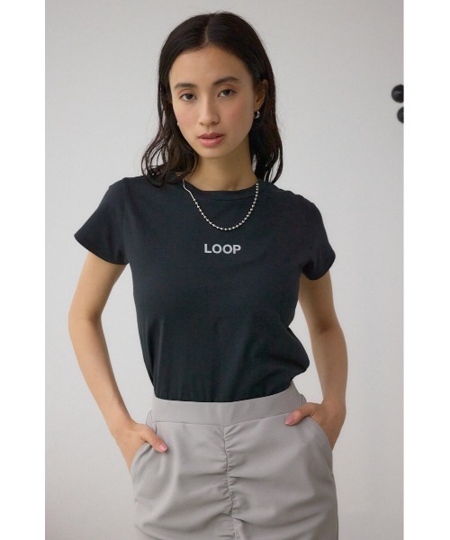 AZUL by moussy(アズールバイマウジー)の「グリッタープリントTシャツ(Tシャツ/カットソー・レディース・ブラック/ホワイト/ピンク・FREE)」の13枚目の写真