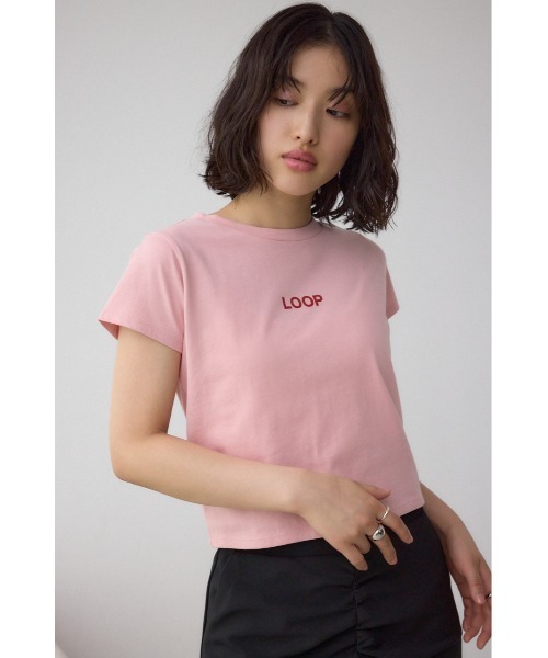 AZUL by moussy(アズールバイマウジー)の「グリッタープリントTシャツ(Tシャツ/カットソー・レディース・ブラック/ホワイト/ピンク・FREE)」の22枚目の写真