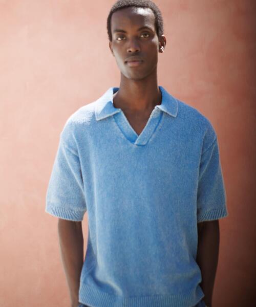 URBAN RESEARCH Sonny Label（アーバンリサーチサニーレーベル）の「インディゴパイルスキッパーポロシャツ（ポロシャツ・メンズ・インディゴブルー/ライトインディゴブルー・MEDIUM/LARGE）」の15枚目の写真