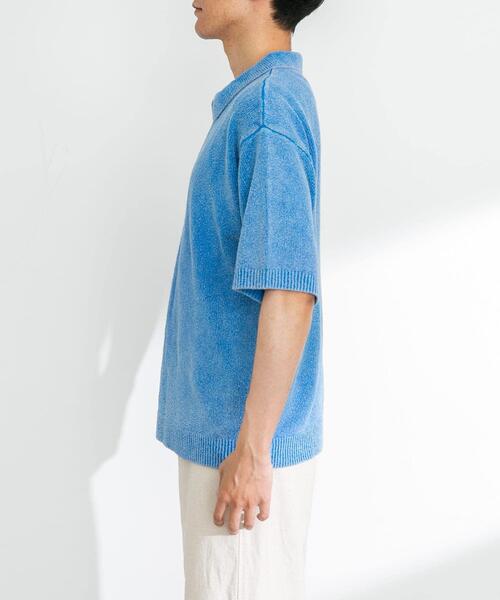 URBAN RESEARCH Sonny Label（アーバンリサーチサニーレーベル）の「インディゴパイルスキッパーポロシャツ（ポロシャツ・メンズ・インディゴブルー/ライトインディゴブルー・MEDIUM/LARGE）」の12枚目の写真