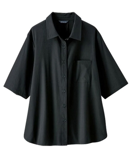 BELLUNA PLUS（ベルーナ）の「シャカシャカしづらいはっ水！シャツ（シャツ/ブラウス・レディース・ブラック/カーキ・MEDIUM/X-LARGE/LARGE）」の6枚目の写真