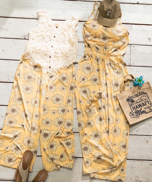 anap mimpi（アナップミンピ）の「デイジープリント リラックス キャミ オールインワン（サロペット/オーバーオール・レディース・ネイビー/テラコッタ/イエロー・FREE）」の17枚目の写真
