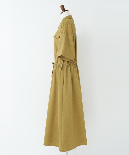 n'OrLABEL（ノアールレーベル）の「『リネンライクワークシャツワンピース』（シャツワンピース・レディース・チャコール/マスタード/カーキ/ブラック・2/1）」の11枚目の写真