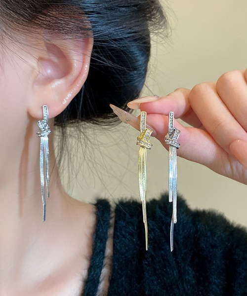 Miniministore(ミニミニストア)の「韓国風ロングチェーンピアス 揺れるピアス(ピアス(両耳用)・レディース・シルバー/ゴールド・FREE)」の8枚目の写真