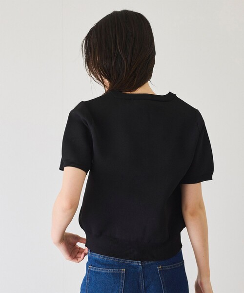 Jayro（ジャイロ）の「ビジューアソートボタン半袖カーディガン（カーディガン/ボレロ・レディース・ブラック/ホワイト系その他/ピンク・M）」の6枚目の写真