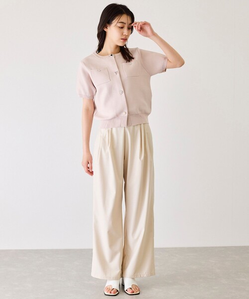 Jayro（ジャイロ）の「ビジューアソートボタン半袖カーディガン（カーディガン/ボレロ・レディース・ブラック/ホワイト系その他/ピンク・M）」の21枚目の写真