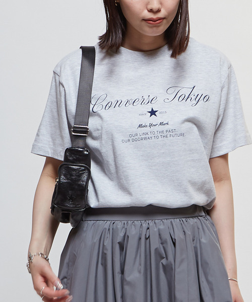 CONVERSE TOKYO（コンバーストウキョウ）の「LOGO PRINT TEE（Tシャツ/カットソー・レディース・杢グレー/ホワイト/ネイビー・FREE）」の2枚目の写真