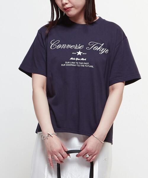 CONVERSE TOKYO（コンバーストウキョウ）の「LOGO PRINT TEE（Tシャツ/カットソー・レディース・杢グレー/ホワイト/ネイビー・FREE）」の3枚目の写真