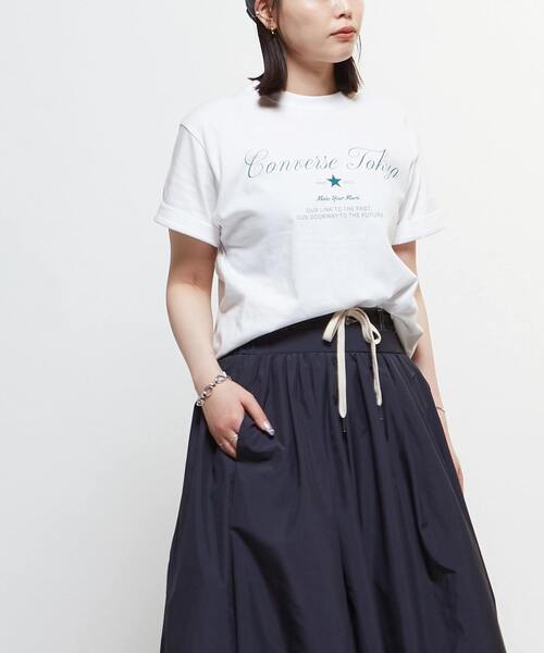 CONVERSE TOKYO（コンバーストウキョウ）の「LOGO PRINT TEE（Tシャツ/カットソー・レディース・杢グレー/ホワイト/ネイビー・FREE）」の4枚目の写真