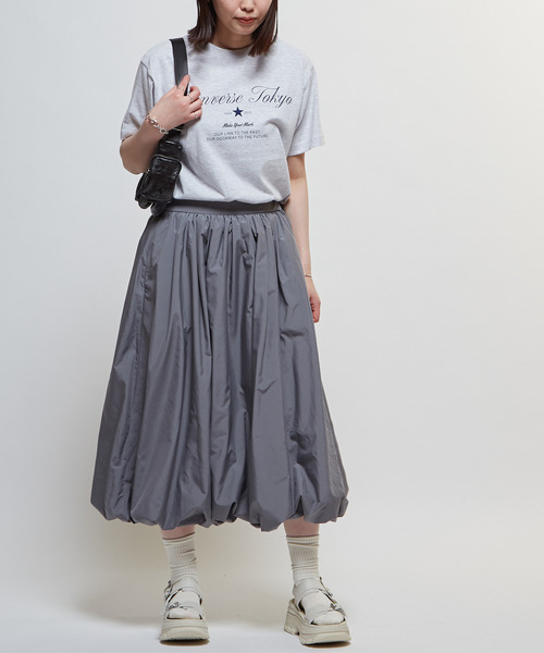 CONVERSE TOKYO（コンバーストウキョウ）の「LOGO PRINT TEE（Tシャツ/カットソー・レディース・杢グレー/ホワイト/ネイビー・FREE）」の10枚目の写真