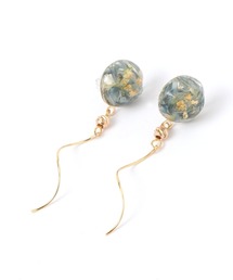GLOBAL WORK | BLUEフラワー入りピアス/MADE IN JAPAN/496803(ピアス（両耳用）)