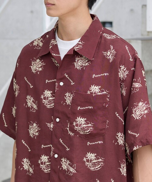 PENNEYS(ぺニーズ)の「PenneysHAWAII(ペニーズハワイ)別注トロピカル柄シャツ(シャツ/ブラウス・メンズ・ダークブラウン/ライトブルー・L/M/XL)」の16枚目の写真