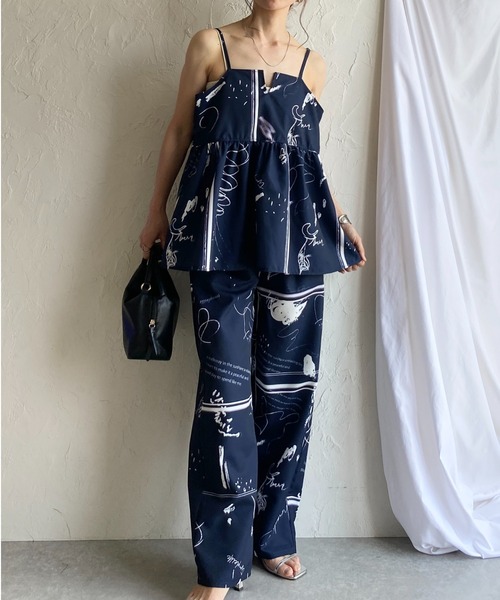【セットアップ】ALICE+OLIVIA 花柄プリントのビスチェ&スカート 新品alice+olivia マグノリアプリント トップススカート