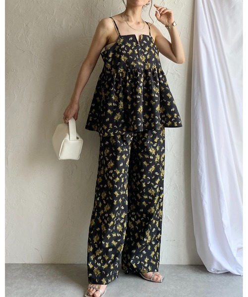 セール】花柄フラワープリント&アート柄キャミソールビスチェ