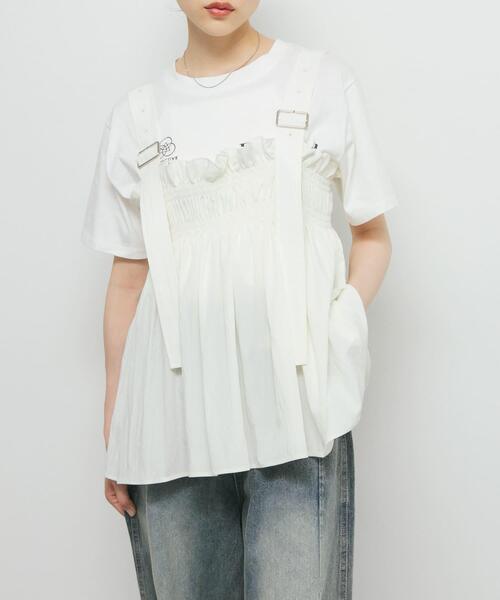 KBF（ケイビーエフ）の「フリルギャザービスチェ（シャツ/ブラウス・レディース・アイボリー/ベージュ系その他/チャコールグレー・ONE）」の10枚目の写真