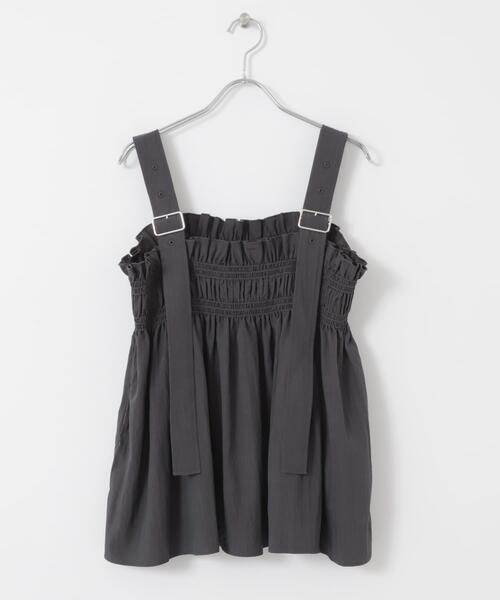 KBF（ケイビーエフ）の「フリルギャザービスチェ（シャツ/ブラウス・レディース・アイボリー/ベージュ系その他/チャコールグレー・ONE）」の8枚目の写真