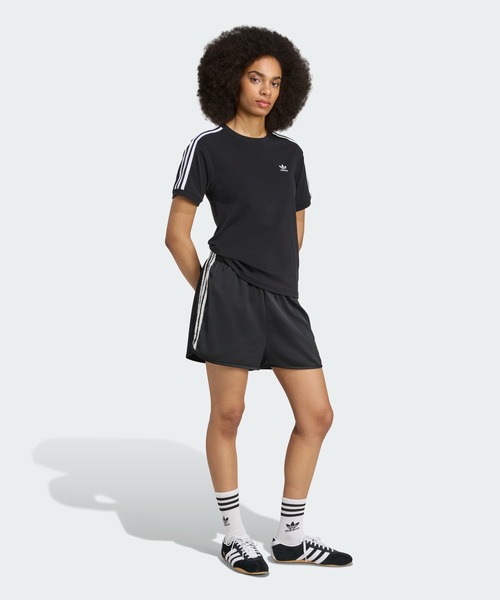 adidas Originals サテン ショーツ ラッフル スリーストライプス