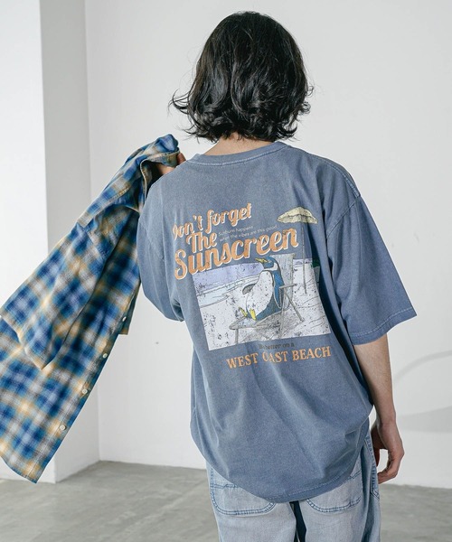 BAYFLOW（ベイフロー）の「ヴィンテージライクアニマルTシャツ（Tシャツ/カットソー・メンズ・オフホワイト/チャコール/ベージュ/ネイビー・MEDIUM/LARGE）」の4枚目の写真