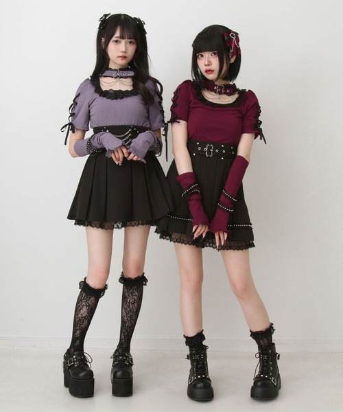 DearMyLove(ディアマイラブ)の「十字架チェーンチョーカーアームウォーマーリブトップス(ニット/セーター・レディース・パープル/ボルドー/ブラック/グレー・3L/LL/LARGE/MEDIUM)」の12枚目の写真