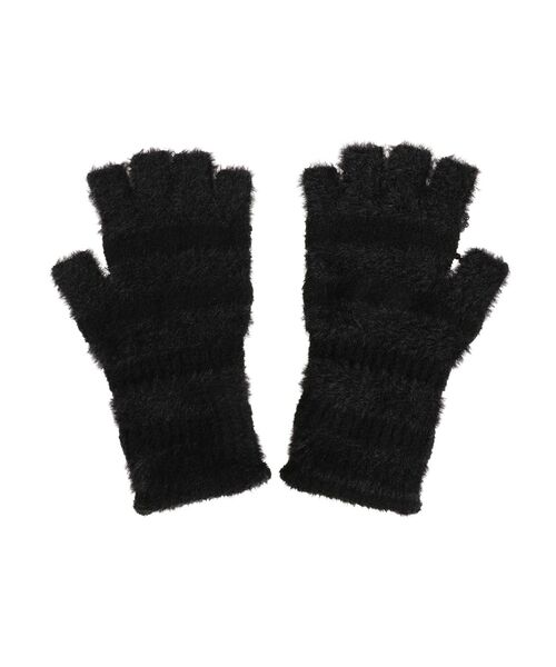 EMODA（エモダ）の「ストライプフィンガーレスグローブ（手袋・レディース・グレー/ブラック・FREE）」の7枚目の写真