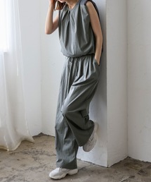 VitaFelice（ヴィータフェリーチェ）の「バルーンヘムノースリーブブラウス＆ワイドパンツ セットアップ（セットアップ）」