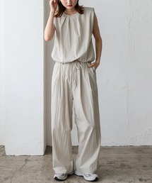 VitaFelice（ヴィータフェリーチェ）の「バルーンヘムノースリーブブラウス＆ワイドパンツ セットアップ（セットアップ）」