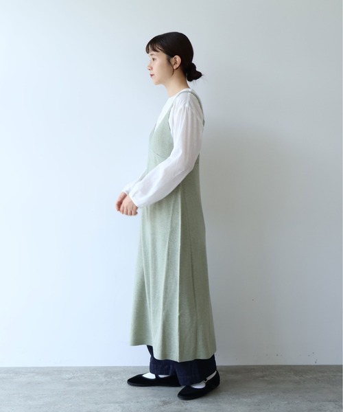 yuni（ユニ　）の「コットンウール knit ビスチェワンピース（ワンピース・レディース・ネイビー/グリーン・FREE）」の4枚目の写真