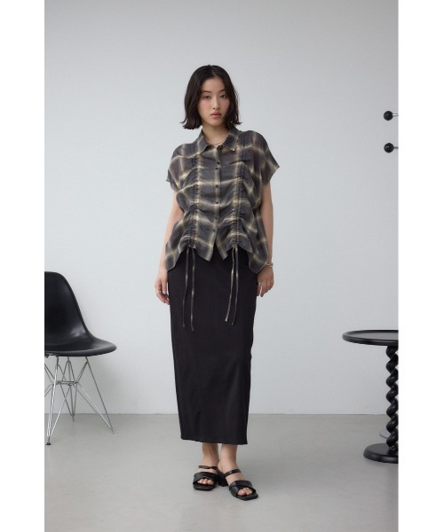 AZUL by moussy（アズールバイマウジー）の「C/T冷感 スーパーストレッチ美タイトスカート（スカート・レディース・ブラック/グレー・SMALL/MEDIUM）」の12枚目の写真