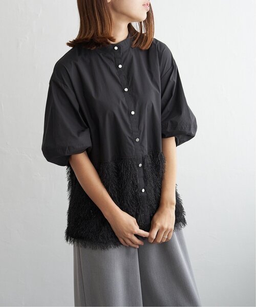 notch.(ノッチ)の「タイプライターxフリンジシャツ(シャツ/ブラウス・レディース・ブラック/オフホワイト・M)」の18枚目の写真