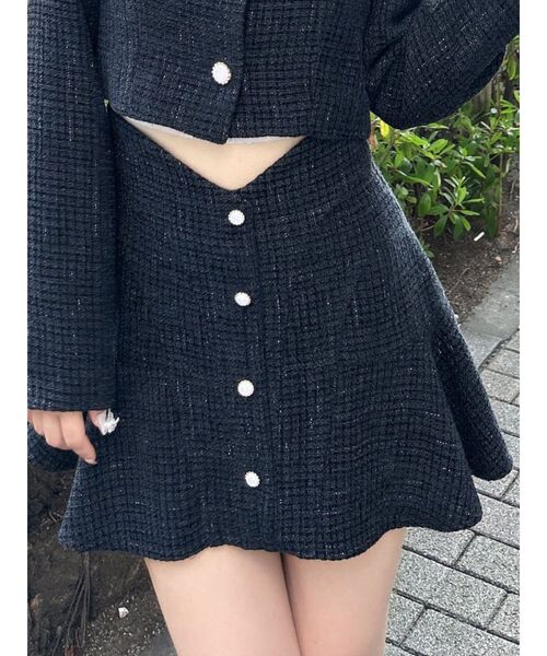 EATME（イートミー）の「【SETUP】ツイードマーメイドミニスカート（スカート・レディース・オレンジ/グレー/アイボリー/ブラック・SMALL/MEDIUM）」の3枚目の写真