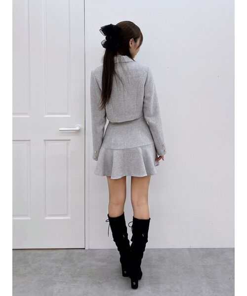 EATME（イートミー）の「【SETUP】ツイードマーメイドミニスカート（スカート・レディース・オレンジ/グレー/アイボリー/ブラック・SMALL/MEDIUM）」の14枚目の写真