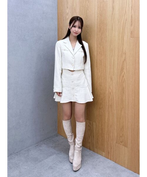 EATME（イートミー）の「【SETUP】ツイードマーメイドミニスカート（スカート・レディース・オレンジ/グレー/アイボリー/ブラック・SMALL/MEDIUM）」の16枚目の写真