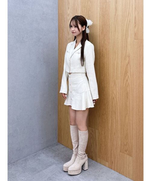 EATME（イートミー）の「【SETUP】ツイードマーメイドミニスカート（スカート・レディース・オレンジ/グレー/アイボリー/ブラック・SMALL/MEDIUM）」の18枚目の写真